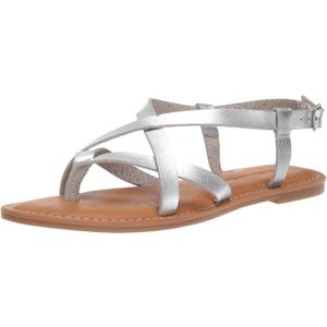 Amazon Essentials womens Casual Strappy Sandal (10, Silver)