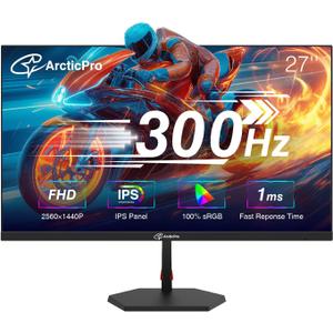 27 inch 300Hz 240Hz Gaming Monitor, FHD 1080p, 1ms, PC Monitor Gaming, Fast IPS, Adaptive sync, PC Computer Monitor, Ultra Slim, DP x2, HDMI x2, VESA Support, Bluelight Filter