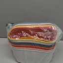 6Pcs Small Storage Bins with Lids, Stackable Plastic Organizer Bin Storage Containers for Organizing, Shelf Baskets for Pantry Cabinet Shelves Desktop Freezer Drawer Organization (6 Color, Small)