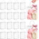 Jutieuo 24 PCS Clear Gift Bags with Handles, 7.9 x 9.8 x 3.2 Inch Inches Reusable Plastic Goodie Bag Transparent Party Favor Bags Bulk for Weddings Birthdays Events, Classrooms & Celebrations