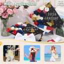 WinnerWhy 50Pcs DIY Dominican Republic Flag Graduation Cap Decorations 2026 Handmade Dominican Republic Grad Hat kit Included Faux Flower Heads 3D Butterfly Stickers for Craft Graduation Cap Topper