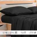 Royale Linens 300 Thread Count 100% Long Staple Combed Cotton Flat Sheet - Super Soft - Top Sheets - King Flat Sheet Sold Separately - Breathable, Cool & Crisp Percale Sheets Only (King, Black)