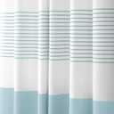 Aqua Blue Shower Curtain Cotton Coastal Ocean Striped Shower Curtains for Bathroom with Tassel 72 X 72
