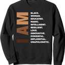 Womens Melanin Queen Afro American Women Black Woman Sweatshirt, Small