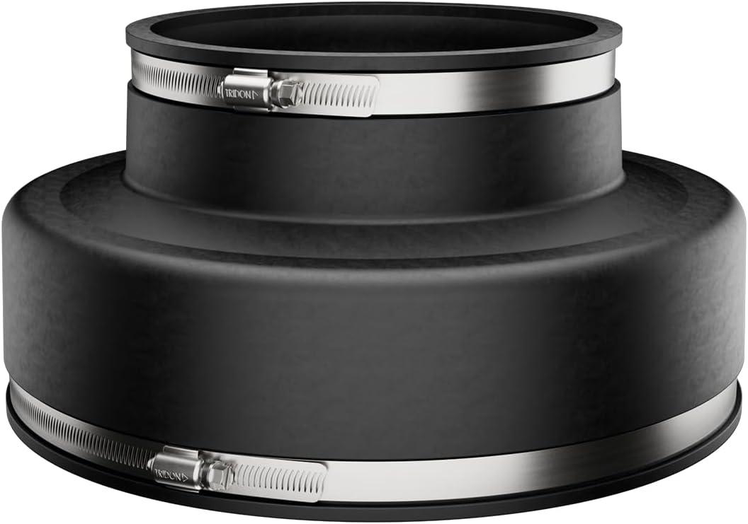 Fernco P1002-86 Flexible PVC Pipe Coupling for Clay to Cast Iron, Plastic or Steel Plumbing Connections