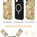Compatible with MagSafe Flower Phone Case for iPhone 15 Pro, Cute Magnetic Stained Glass Floral Aesthetic Soft Shockproof Protective Phone Cover for Women Girls-Vibrant Flowers