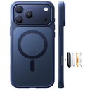 TORRAS Stronger Magnetic & Shockproof for iPhone 17 Pro Max Case, Fit for MagSafe, MilGrade Drop Protection, Camera Control, DIY Button, Slim for iPhone 17 Pro Max Phone Case Translucent Deep Blue