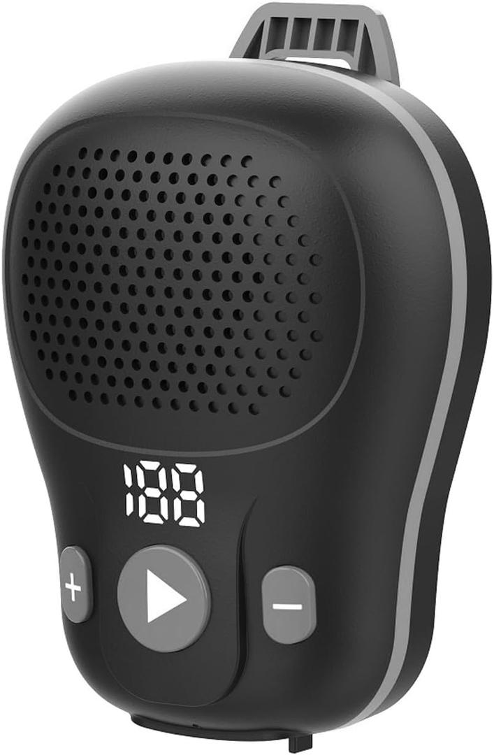 Wearable Bluetooth Speaker, Clip-on Wireless Portable Speakers, IP56 Waterproof Clip Speaker Up to 18 Hours Battery Life, Built-in Mic for Hands-Free Music/Calls, Work/Outdoor, Matte Black