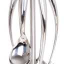 18/10 Stainless Steel Cooking Utensils Set with Holder, 7-Pieces All Metal Kitchen Utensils, 15 Long Kitchen Tools with Countertop Rotating Stand, Spatula, Ladle, Skimmer, Tunner, Pasta, Large Spoon