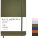 2 x Lined Journal Notebook for Women Men, 200 Pages A5 Hardcover Leather Journals for Writing,Travel,School,Office,Work,Business,College Ruled Notebooks for Note Taking, Diary Notepad 5.7"×8.3"(Green)