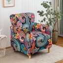 Accent Chair Covers with Arms Stretch Mid Century Modern Accent Chair Slipcovers 1-Piece Printed Banquet Arm Chair Cover Couch Sofa Covers Protector for Living Room Office Hotel #11