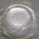 36Pcs Clear Plastic Plates, Hammered Plates Disposable Heavy Duty, Clear Disposable Plates With Gold Rim, Fancy Plastic plates Include 18 Dinner plate and 18 Dessert plate for Wedding