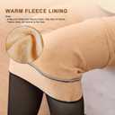 Aobiono Women Fleece Lined Tights Sheer Warm Pantyhose Fake Translucent Winter (Black)