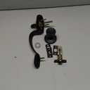 Amazon Basics Front Door Lock Set, Handleset with Tulip Knob, Level Door Handle, Exterior, Single Cylinder, Matte Black, 1-Pack