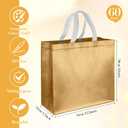 Eccliy 60 Pcs Reusable Gift Tote Bags Housekeeping Appreation Grocery Shopping Bag with Handles for Bridesmaid Wedding(Gold)