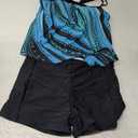 Yoyorule Womens Tankinis Striped Pattern Plus Size Tankini with Sliding Triangle Cups Tankini Swimsuits for Women 