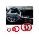 Polodunn for 2020-2025 2026 Chevrolet Trailblazer Accessories & 2024-2025 2026 Chevy Trax Accessories, 5pcs Aluminum Alloy Knob Covers Trim Set - Air Conditioning, Headlight & Push Start (Red)