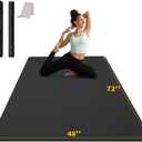 CAMBIVO Yoga Mat 72" x 48" Large Workout Mat for Home Gym Flooring | 6mm-12mm (0.24"-0.48") Extra Thick Exercise Mat for Apartment Fitness | High-Density TPE Cushioning for Joint Protection