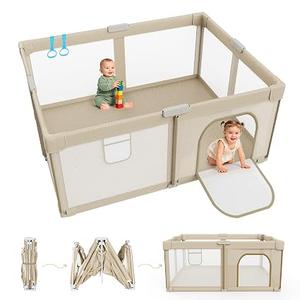 Foldable Baby Playpen 65"x50", Portable Playpen for Babies and Toddlers
Portable Playpen, Breathable Mesh, No Assembly, 2 Pulling Handles, With Carry Bag, Indoor Outdoor Use