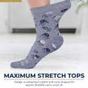Pembrook Ankle Diabetic Socks for Women & Men - 4 Pairs Flowers, Moisture-Wicking Non Binding Socks Women, Neuropathy and Edema, Stretchy Wide Top