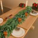 Giegxin 6 ft Christmas Decoration Cedar Garland with Cowbells for Mantel Christmas Real Touch Evergreen Artificial Rustic Garlands for Farmhouse Home Table Centerpieces Fireplace Winter Xmas Decor