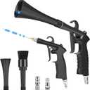 Linkstyle Car Cleaning Gun Kit, High Pressure Air Blower for Interior & Exterior, Dashboards, Seats, Wheels & Tires, Aluminum Alloy, 2 Nozzles + 3 Air Connectors, Car Detailing Tools for Professionals