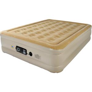 Serta Raised Air Mattress with Never Flat Pump | Luxury Inflatable Mattress with Built in Air Pump to Ensure a Good Nights Rest | Heavy Duty Blow Up Mattress with Self Inflating Pump, Queen
