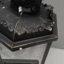 JHY DESIGN Medium Decorative Lanterns 12“H Outdoor Candle Lanterns Vintage Metal Candle Holder for Indoor Outdoor, Events, Parities and Weddings(Black with Gold Brush)