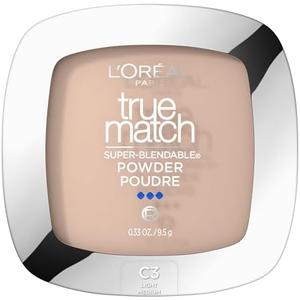 L'Oreal Paris True Match Super Blendable Oil Free Foundation Powder, C3 Light Medium, 0.33 oz, Packaging May Vary