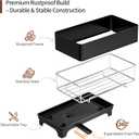 MOUKABAL Sponge Holder for Kitchen Sink Rustproof Stainless Steel, 360 Rotating Drain Pipe, Large Counter Organizer with Drip Tray for Sponges, Brushes & Dish Cloths Black