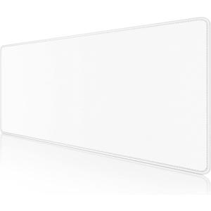 Dapesuom Large Gaming Mouse Pad, Extended Mouse Mat with Stitched Edges, Full Size Keyboard Pad with Non-Slip Base, Big XXL Computer Desk Mats for Gamer, Laptop, Office, 31.5 x 15.7in, Ivory White