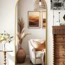 SUNQUEEN 58"x19" Floor Mirror Full Length, Arched Full Length Mirror with Stand, Full Body Mirrors for Bedroom Living Room or Cloakroom Gold