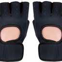 2 x Mens Womens Exercise Gloves Half-Finger Lightweight Protective Gym Workout Weight-Lifting Cycling Training (Black, M)