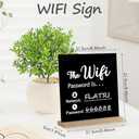 Wifi Sign, Wooden Wifi Sign for Guests for Restaurant Supermarket Office Home Bar Coffee, 8.46 * 8.46 Inch Wifi Password Signs for Home Essentials