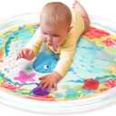 B. toys  Baby Inflatable Tummy Time Mat 6 Removable Sea Animals Water Activity Mat for Babies Easy to Clean  6+ Months Wonder Waves