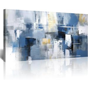 Framed Canvas Wall Art - Abstract Ink Paintings for Living Room & Bedroom - Large Size Wall Decor - Minimalist Abstract Pictures - Home Decor (40"L x 20"W)