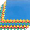 EVA Foam Mat Tiles 8-Pack - 32 SQ FT Interlocking Padding for Playroom or Gym Flooring - Workout Mat or Baby Playmat by Stalwart (Multicolor)
