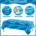 Ocean Wave Tablecloth 1 Roll 1200 Inch Under The Ocean Tablecloth Ocean Themed Backdrop Decor for Ocean Under The Sea Mermaid Pool Beach Classroom Birthday Party Decorations