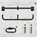 SELEWARE Heavy Duty Wall Mount Pull Up Bar, Joist Mount Chin Up Bar for Doorway, Sturdy Steel Construction, w/Resistance Band Hooks, Fits 32"/36" Wall Studs for Home Gym Strength Training