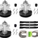 Lawn Mower Spindle Blade Rebuild Kit for Cub Cadet 54" Deck SLT 1554 SLTX 1054, Replaces Spindles 618-04126 918-04125, Blade 742-0677, 5/8 X 138 Belt 954-0642