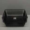 15.2" Metal Wire Baskets for Organizing 6 Pack, Household Pantry Storage Freezer Organizer Bins with Handles, Freezer Baskets for Upright Freezer, Refrigerators, Kitchen Cabinets, Black