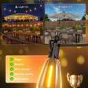 Brightown 52FT Solar String Lights Outdoor Waterproof with Remote, 15+1 LED Shatterproof Bulbs, Dimmable & Timable, 3 Light Modes - Commercial Grade Patio Lights for Garden Backyard Party Decor