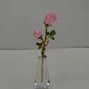 YWHL Handmade Pink Rose Flower Crystal Figurine with Vase, Bouquet Glass Flowers Ornament Rose Gifts for Women Mom Wife, Crystal Flower Home Decor for Anniversary Mother's Day Wedding