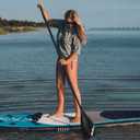 SUP Paddle - Adjustable 3 Pieces Stand Up Paddle Board Paddle with Unique Lock Design Floating Alloy Shaft Paddleboard Paddle, Black Paddle 