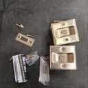 HOMOTEK 2 Pack Privacy Pocket Door Lock Hardware with Pull - Replace Old Or Damaged Sliding Door Locks Quickly and Easily, 2-3/ 4”x2-1/ 2”, for 1-3/ 8” Thickness Door, Brushed Nickel