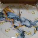 RONGKEJIAJU Large White Blue Marble Wall Clock 24 Inch