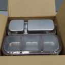 2PCS Premium Stainless Steel Lunch Box, 2&3 Compartments Bento Containers, Leakproof Metal Seamless One-Piece Design, Reusable, Family Healthy Choice for Meal Prep, Travel, Picnic, Office (Black)