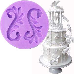 Large Big Vintage European Relief Baroque Scroll Wedding Mould Cake Fondant Gum Paste Silicone Mold for Sugar Paste Baking Cupcake Decorating Topper Decoration Sugarcraft Dcor