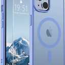 SUPFINE Magnetic for iPhone 15 Plus Case & iPhone 14 Plus Case(Compatible with MagSafe)(Military Grade Drop Protection) Slim Translucent Shockproof Phone Case, Blue Purple