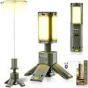 SakerPlus Portable Camping Light, 14000mAh Telescopic Camping Lantern with Rechargeable Power Supply, Dimmable Magnetic Tent Lamps 6000 Lumen Outdoor Work Lights for Hiking,Camping,Home Emergency (Military Green)